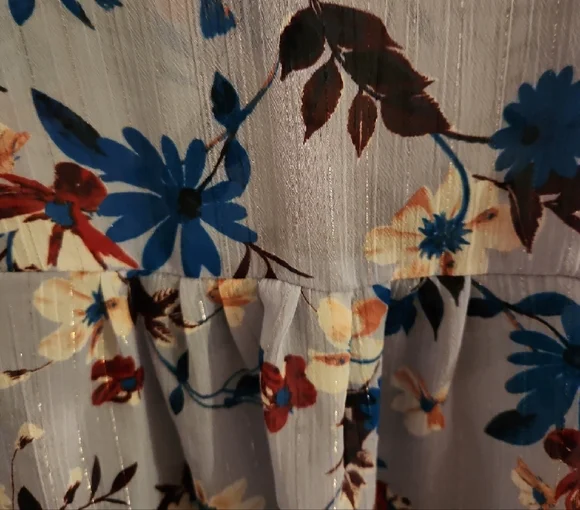 Liz Claiborne Floral Blouse - Blue and Red - Picture 5 of 6